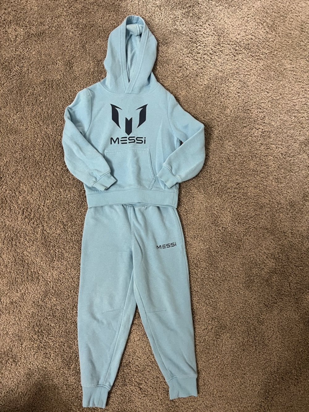 Kids Messi Light Blue Hoodie & Joggers Set